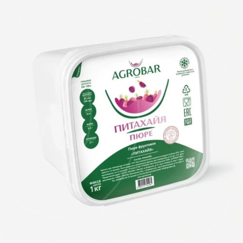 Пюре замороженное AGROBAR Питахайя 1 кг 